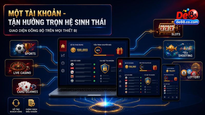 Trang chủ Một tài khoản DE88 trải nghiệm toàn bộ hệ sinh thái
