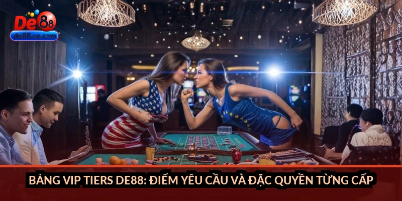 Bảng VIP tiers DE88: điểm yêu cầu và đặc quyền từng cấp